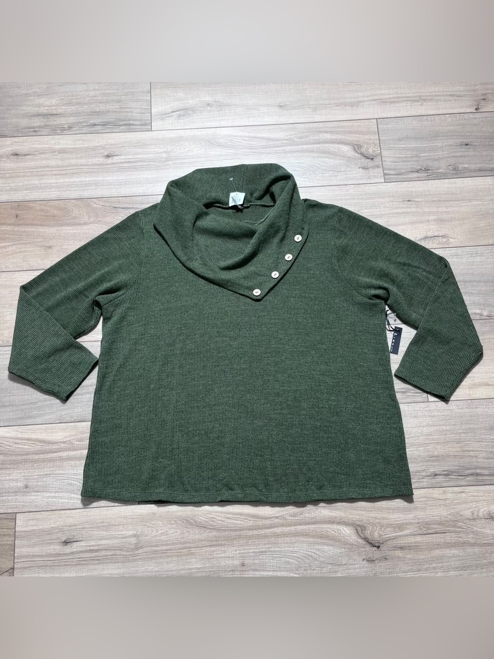 3rd + Malt Womens Long Sleeve Cowl Neck Sweater Size 3X Green